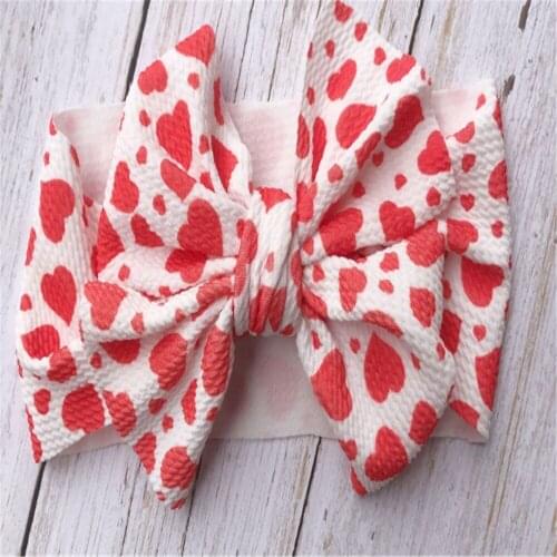 Cute Large Bow Baby Girls Headband Turban Bowknot Love Printed Hair Bands Infant Kids Head Wraps Hair Accessories