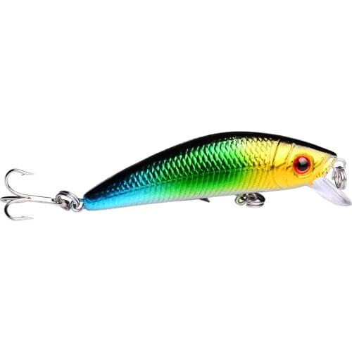 1PC Minnow Fishing Lure 70mm 8g 3D Eyes Crankbait Wobblers isca Artificial Plastic Hard Bait for fishing peche pesca Tackle