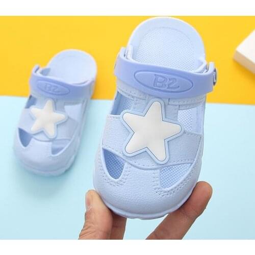 Summer Casual Boys And Girls Cave Shoes Indoor Beach Children Slippers Soft Bottom Stars Decoration Kids Clogs Sandals EUR 25-35