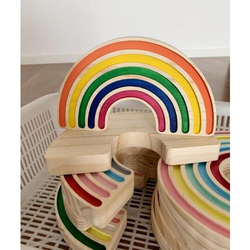 Nordic Nursery Decoration Wooden Rainbow Ornament Kids Room Decor Quality Scandinavian Rainbow Decoration For Children Kids Room