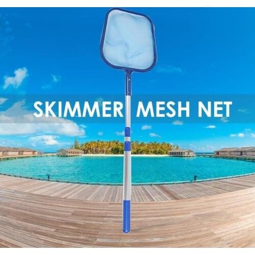 Leaf Skimmer Mesh Net Professional Cleaner with Telescopic Pole Swimming Pool Pond Tub Cleaning Tool