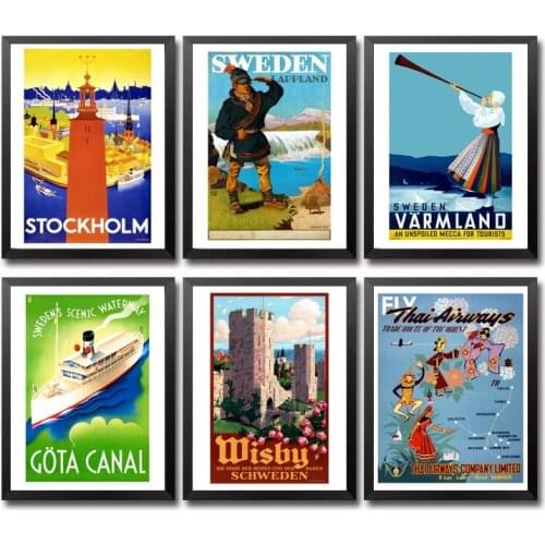 Sweden Thailand Tunisia Uruguay Versailles West Indies Yugoslavia Vintage Travel Poster