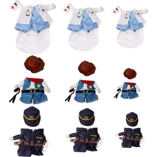 YYSD Funny Pet Costume Dog Cat Costume Clothes Dress Apparel Doctor Policeman Cowboy