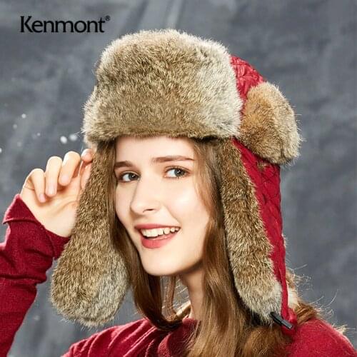Womens hat Fur Winter rabbit hair Ski Hat bicycle windproof ear cap anti water splashing warm cotton hat