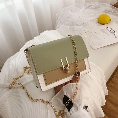 Women Shoulder Bag 2021 New Trend Wild Chain Ladies Messenger Bag Fashion Hit Color Lock Bag Small Square Bag