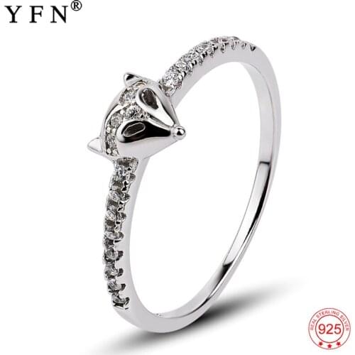 GNJ0497 YFN 100% Real 925 Sterling Silver Ring Sweet Classic Fox Rings Fashion Jewelry & Accessories For Women