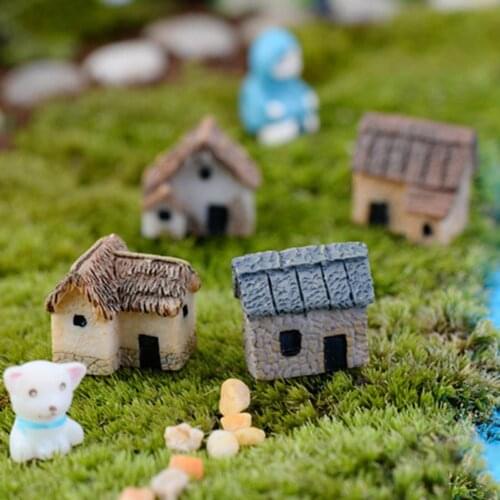 1/4Pcs Micro Landscape Miniature Village Stone House DIY Garden Ornament Cute Home Decoration Garden Props