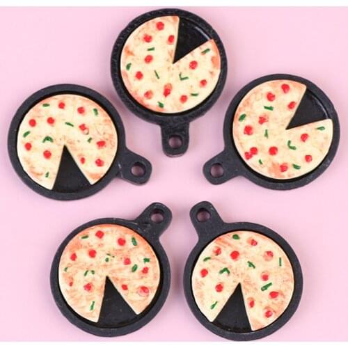 1 Set Dollhouse Miniature Fruit Pizza Plate Bakeware Kitchen Resin Set Kids Gift