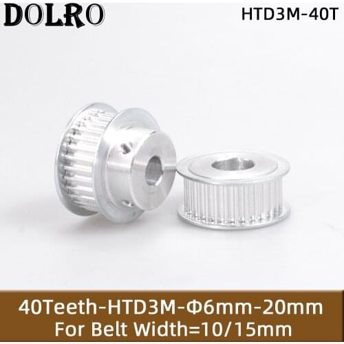 1pc HTD3M-40T Timing Pulley AF BF Shape Bore 6/8/10/12/14/15/16/18/19/20mm Aluminum pulley wheel Slot Width 10/15mm For 3M Belt