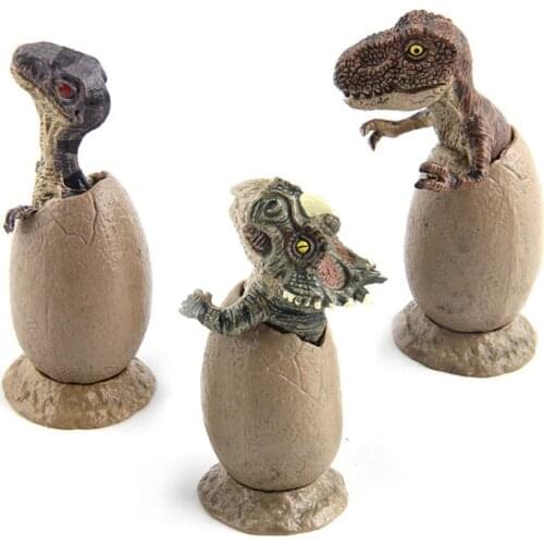 3pcs/set Half Hatched Dinosaur Egg Model With Bases Action Dinosaur Hatching Toys Growing Dinosaur Egg Education Children F P4Y5