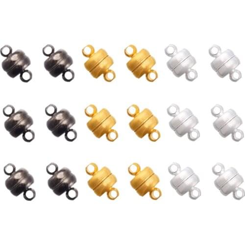 5 Sets 11x7mm Oval Brass Magnetic Clasps with 1.5mm Hole for Bracelet DIY Jewelry Component Findings 6 Colors Available
