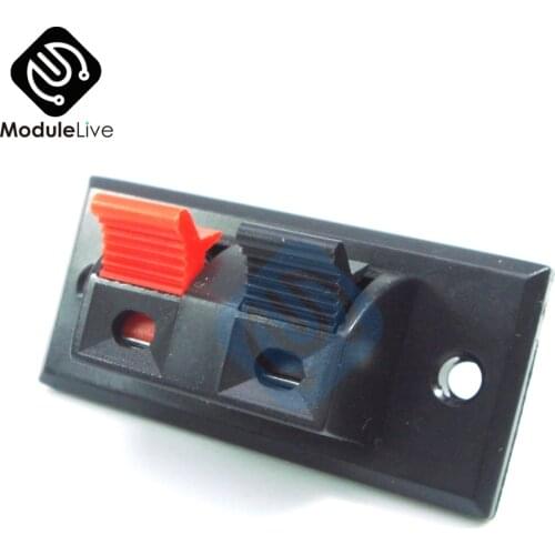 5PCS 2Terminal Speaker Connector Plate 2 Way Spring Push Release Connector Speaker Terminal Strip Block New