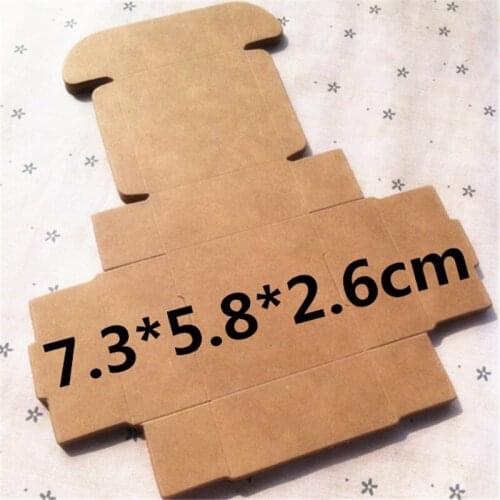 50 pcs 7.3*5.8*2.6cm Kraft paper gift box for wedding,birthday and Christmas party gift ideas,good quality for cookie/candy