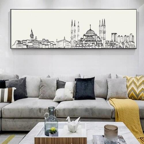 Scandinavian Style Abstract Poster Wall Art Shanghai Istanbul San Francisco City Picture Canvas Painting Home Living Room Decor