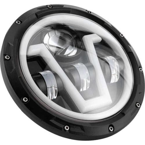 Auto lamp Auto Halogen lamps 7in Round LED Headlight White Yellow Light IP67 Waterproof Fit for Jeep Wrangler JK 07-18 Auto