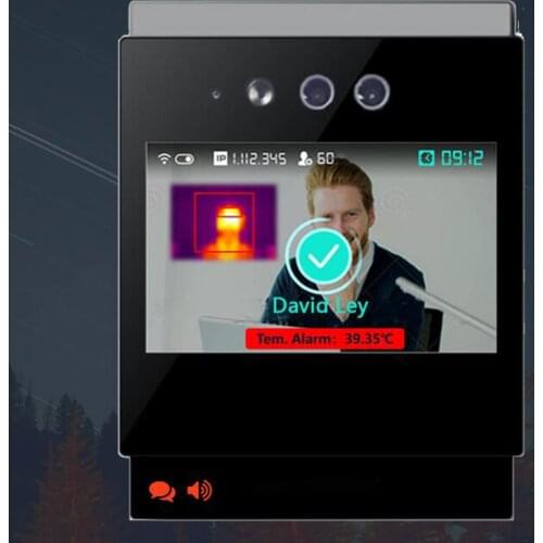 Temperature detection Dynamic face recognition time attendance access control 2.0 MP camera 20000 faces 5 inch TCP/IP wifi
