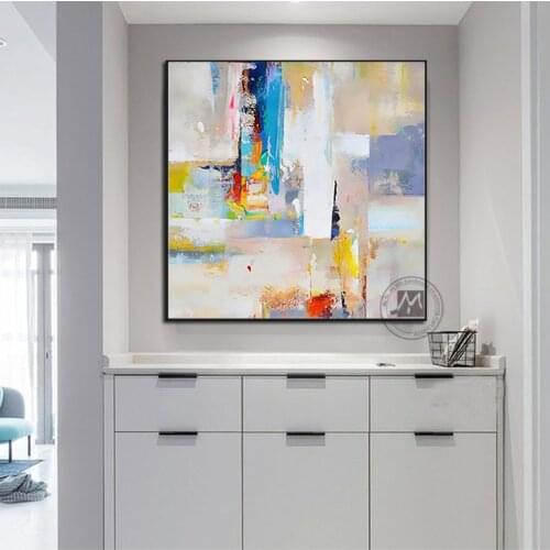 Decorative canvas painting 100% handmade abstract paintings acrylic canvas oil painting wall picture for living room modern