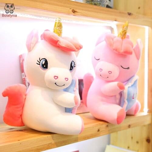 BOLAFINIA children plush toys Love sitting style unicorn kids baby Christmas birthday gift stuffed toy