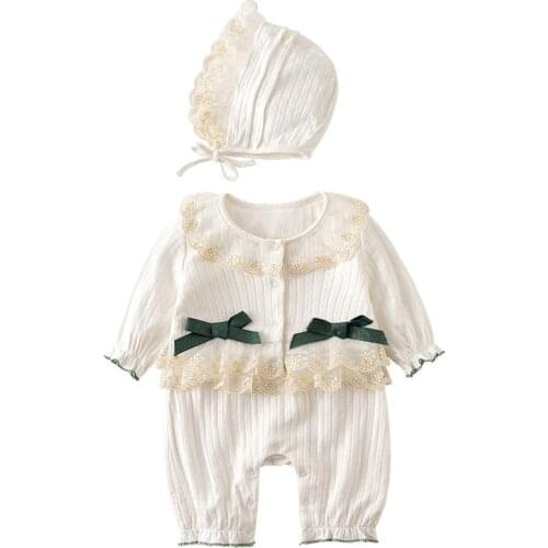 Vlinder Baby Girls Rompers Baby Clothes Newborn Clothes Infant Jumpsuit Cotton Long Sleeves Pajamas Baby Jumpsuits 2pcs Sets
