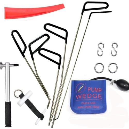 PDR Tools Rod Hooks Crowbar Dent Removal Paintless Dent Repair Wedges Repair Hammer Hand Tools Kit Ferramentas