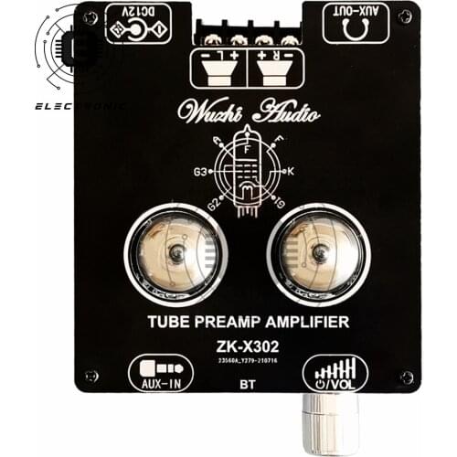 X302 Bluetooth 5.0 Tube Amplifier Power Amplifier Module 6J1 Tube Front Stage Accurate Pairing Fever HIFI Power Supply