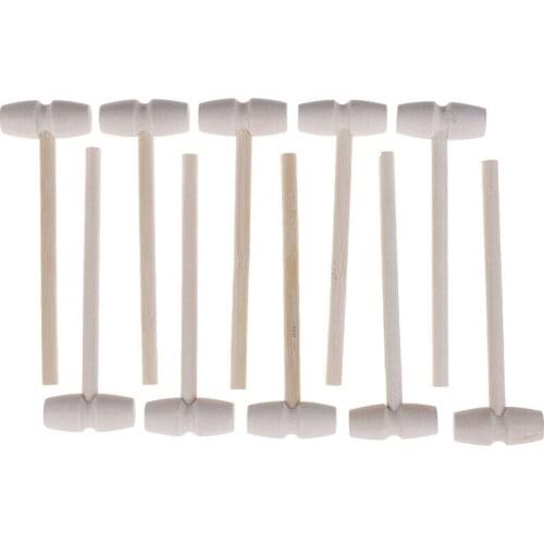 10pcs Mini Wooden Hammer Ball Pounder Replacement Wood Crab Mallets Knocks Planet Hitting Hammer Kids Creative Educational Toy
