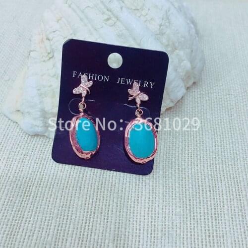 Europe and the United States fashion accessories new personality simple creativity shiny rose gold plating pine stone earrings