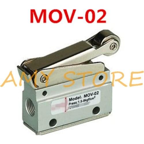 MOV-02 1/8" Mechanical Push Button Valve BSP Pneumatic Air Valve 1.5-8kgf/cm2