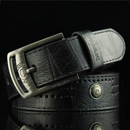 Men Casual Waist Belt Men Hollow Rivet Punk Style Wide PU Leather Belt For New Fashion Strap Male mens Belt High Quality Jeans