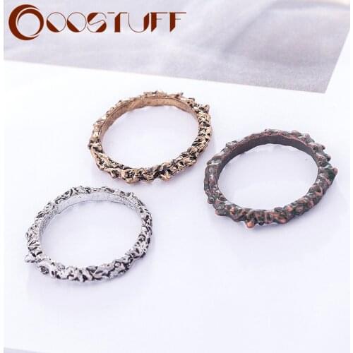 Womens Vintage Antique Round Rings Simple Accessories Irregular Female Finger Decoration Jewelry Gift For Friend Wholesale 2020