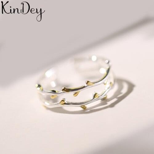 Original Design Bohemian Branch Leaf Rings For Women Fashion Open Finger Rings Female Boho Jewelry