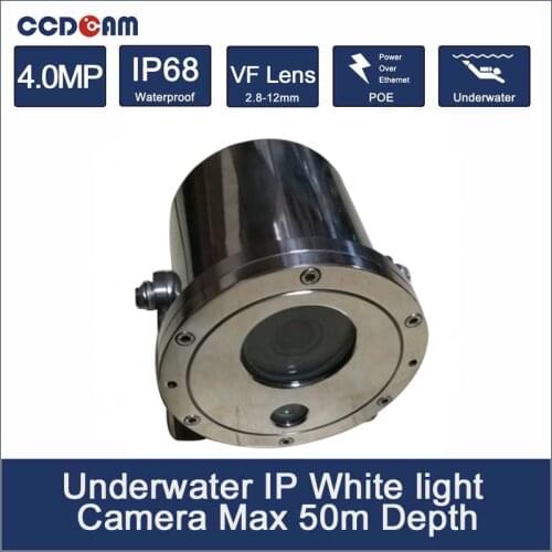 4MP 50M Depth White Light Underwater Camera POE power for Marine monitoring and swimming monitoring