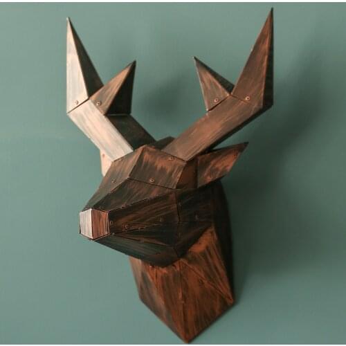 Custom Deer - 3 Dimension Metal Deer Sculpture Metal Wall Decor and Art, Deer, Metal Art Decor Home Office Decoration Bedroom L