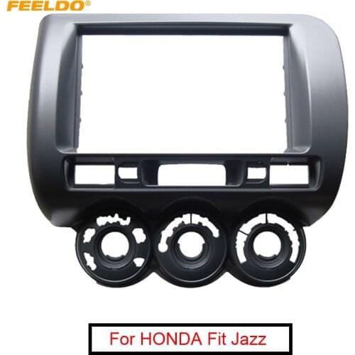 FEELDO Car 2Din Audio Radio Fascia Frame For HONDA Fit Jazz (LHD)2002-2008 Stereo DVD Radio Dash Mount Installation Face Frame
