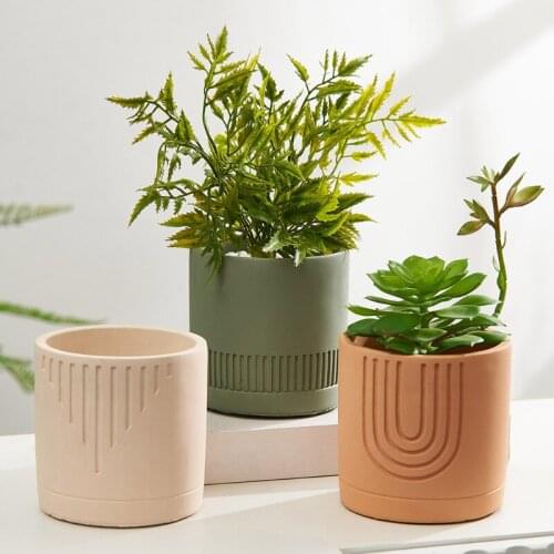 Nordic Light Luxury Living Room Cement Flower Pot Minimalist Desktop Flower Pot Plant Flower Vase Decorative Potted Plant