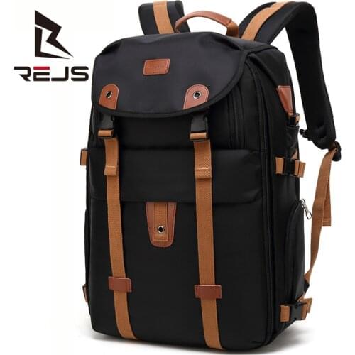 REJS LANGT Large Capacity Backpack Laptop 18.3/17/15.6 Inch Men Backpack Rain Cover Waterproof Travel Mochila Casual School Bag