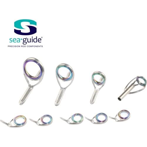 SeaGuide 1.6g TiXQRS TiXO-N Titanium RS 9pcs Set Guide Casting Guide Rod Building component Repair fishing pole DIY Accessory