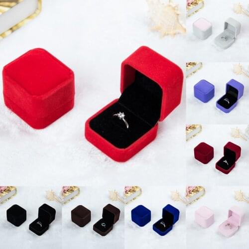 Wedding Earrings Squre Jewelry Accessories Jewelry Box Popular Amazing Velvet Ring Box 1PC Gift Boxes Jewelry Display Case
