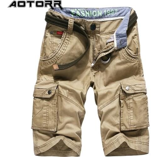 Cargo Shorts Men Summer New Cotton Casual Multi Pocket Shorts Fashion Classic Retro Shorts Mens Outdoor Military Shorts