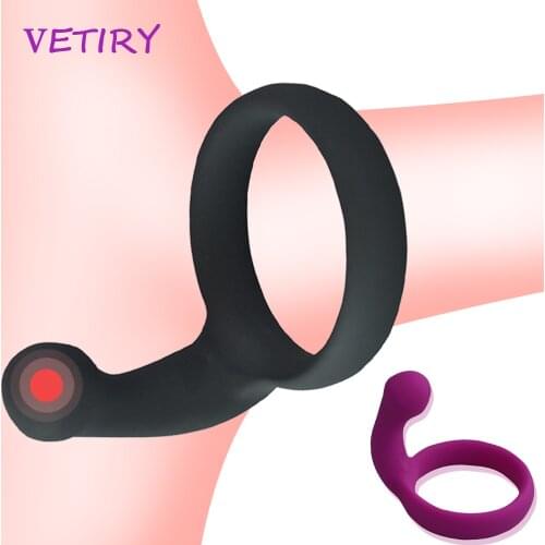 Silicone Penis Ring Prostate Massage Delay Ejaculation Sex Toys for Men Erection Male Chastity Device Cock Ring Scrotum Bind