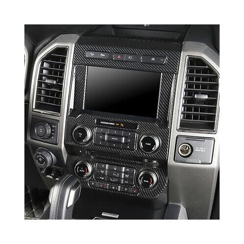 Carbon Fiber Inner Dashboard Navigation Cover Trim For Ford F150 F-150 2015-2020