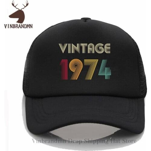 Vintage 1974 Baseball cap Retro Born in 1974 Bucket hats Legendary 1974 Birth Year hats Fathers day 46th Birthday gift sun hat