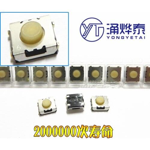 YYT 10PCS 6*6*3.1 SMD package foot light touch switch key switch EVWN03W micro-touch point switch