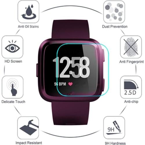 2pcs HD Tempered Glass 9H 2.5D Premium Screen Protector Film For Fitbit Versa SmartWatch Band