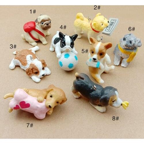 30-50MM Fashion craft animal Jewelry resin 3D pet dog puppy charms for keychain making pendants Hanging Handmade Diy Material