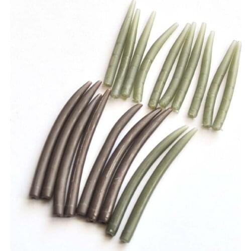 30PCS Terminal Carp Fishing Anti Tangle Sleeves Connect with Fishing Hook Rubber Tip Tube Positioner Terminal Fishing Tackles