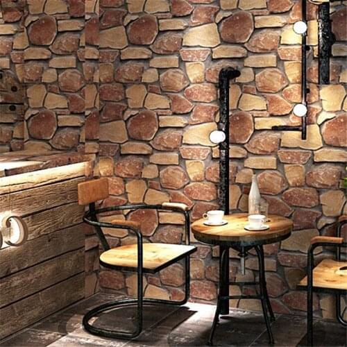 Beibehang 3D brick wallpaper culture imitation marble stone wallpaper living room background wall brick antique brick wallpaper