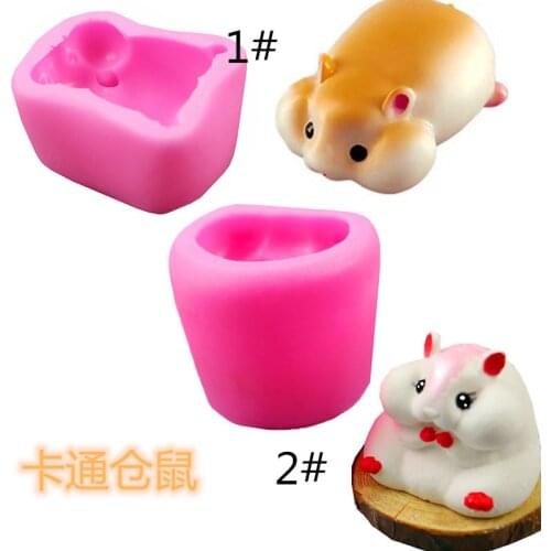 3D stereo hamster silicone mold mouse year cute mouse silicone mold plaster fragrance fondant silicone mold