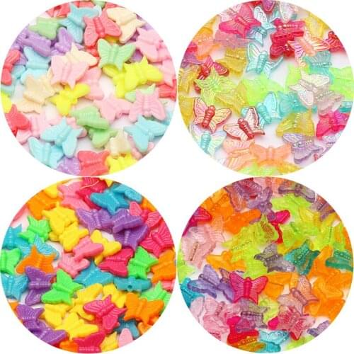 50pcs Multicolor Butterfly Acrylic Loose Spacer Beads For Jewelry Making Diy Bracelet Necklace Charm Beads Accessories