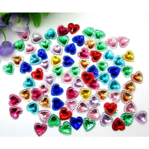 300Pcs Mixed Resin Heart Decoration Crafts Flatback Cabochon Scrapbooking Embellishments Beads Diy Accessories